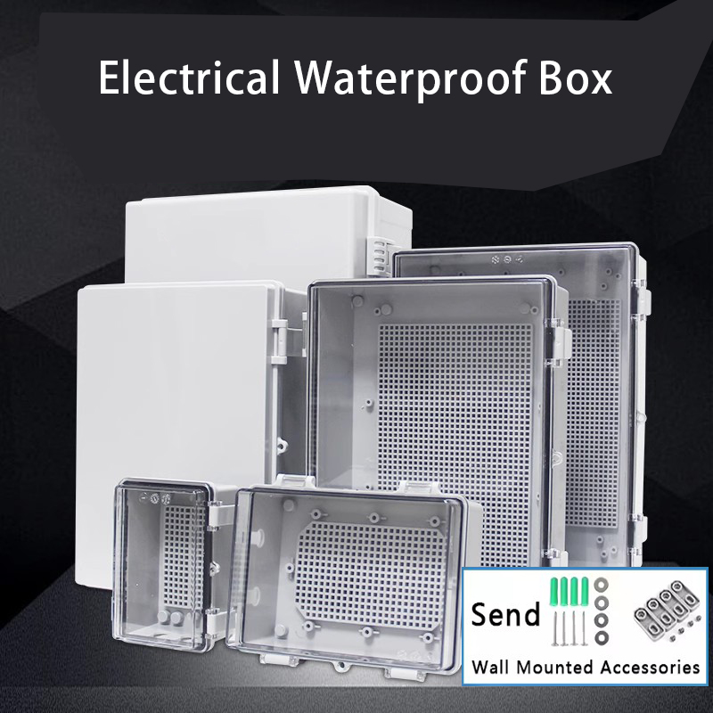 Outdoor Power Distribution Box - IP66 wasserdichter Anschlusskasten, grau/transparentes elektrisches Gehäuse,