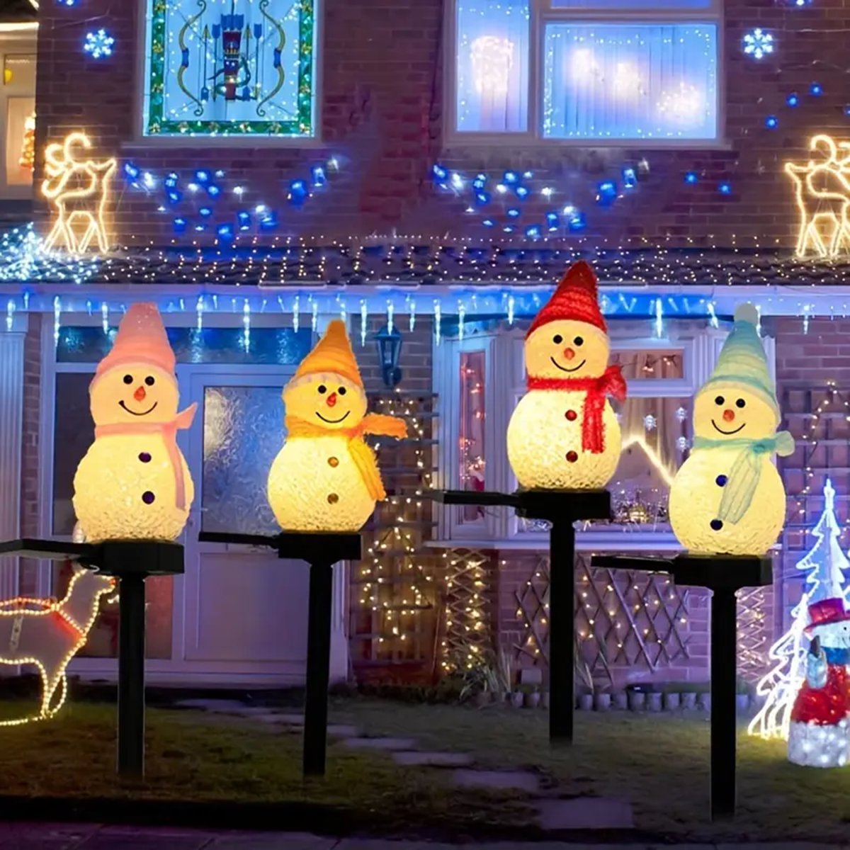 Outdoor Solar Power Xmas Lights - LED Schneemann Solar Garten Licht Outdoor