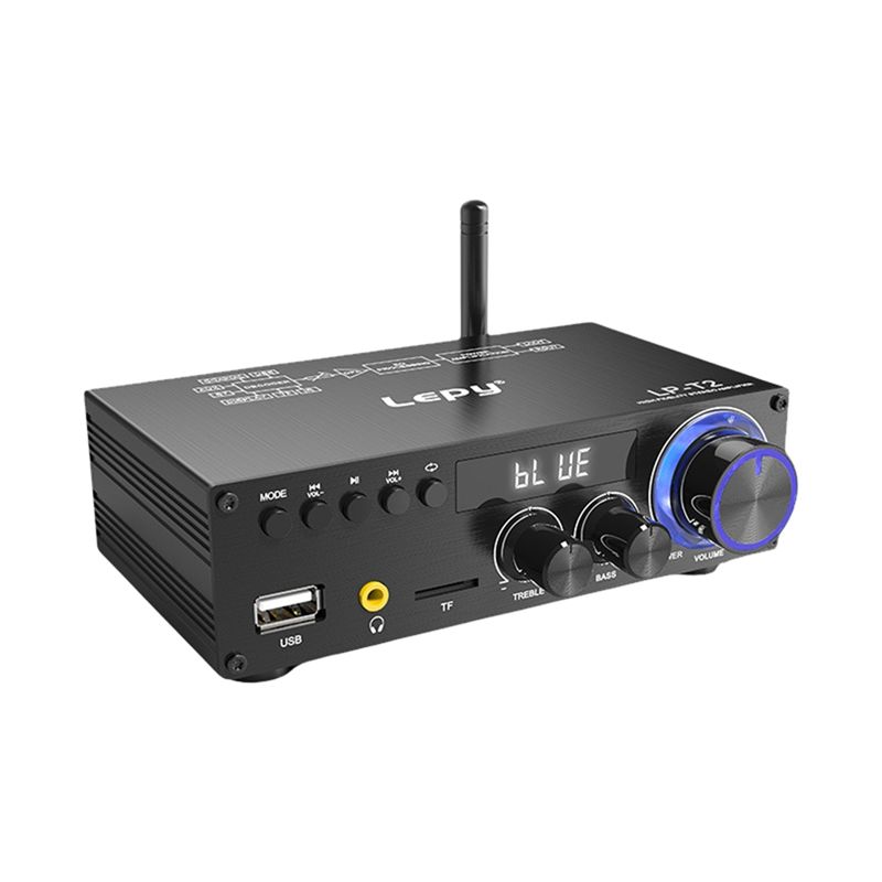Outdoor Power Amplifier - Lepy LP-T2 Hifi-Audioverstärker 2-Kanal-Bluetooth 5.1 Mini-Leistungsverstärker