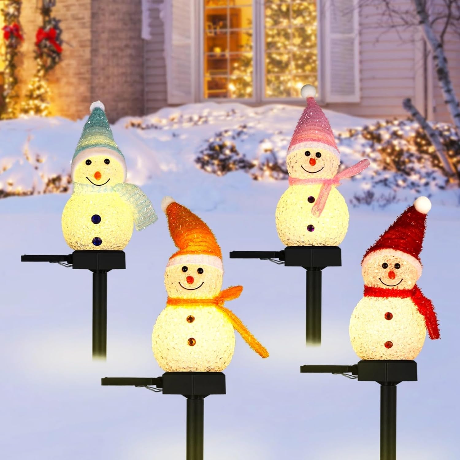Outdoor Solar Power Xmas Lights - LED Schneemann Solar Garten Licht Outdoor