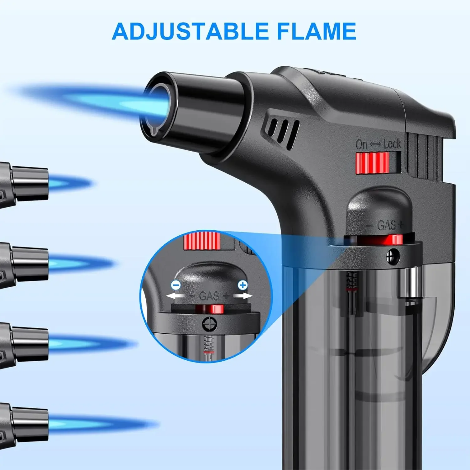 Outdoor Kitchen Power Burner - 4er-Pack Fackel-Feuerzeuge, Winddichte Feuerzeuge, Butangas-Feuerzeuge, Raucherzubehör,