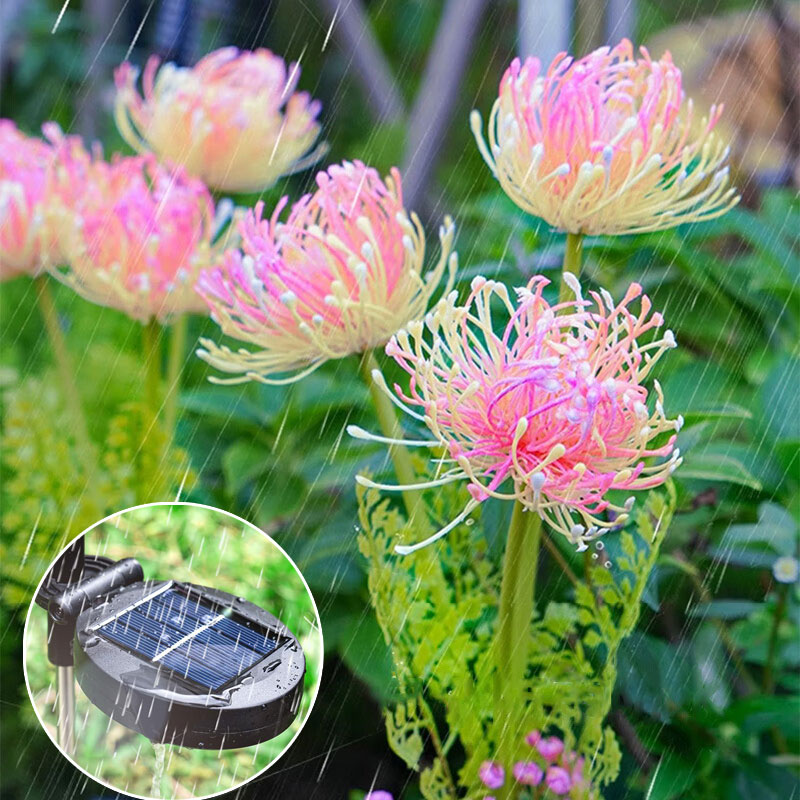 Outdoor Power For Wedding - Solarbetriebene Rote Magische Lilien-LED-Rasenlampe Simulierte Blumen-Bodenbeleuchtung
