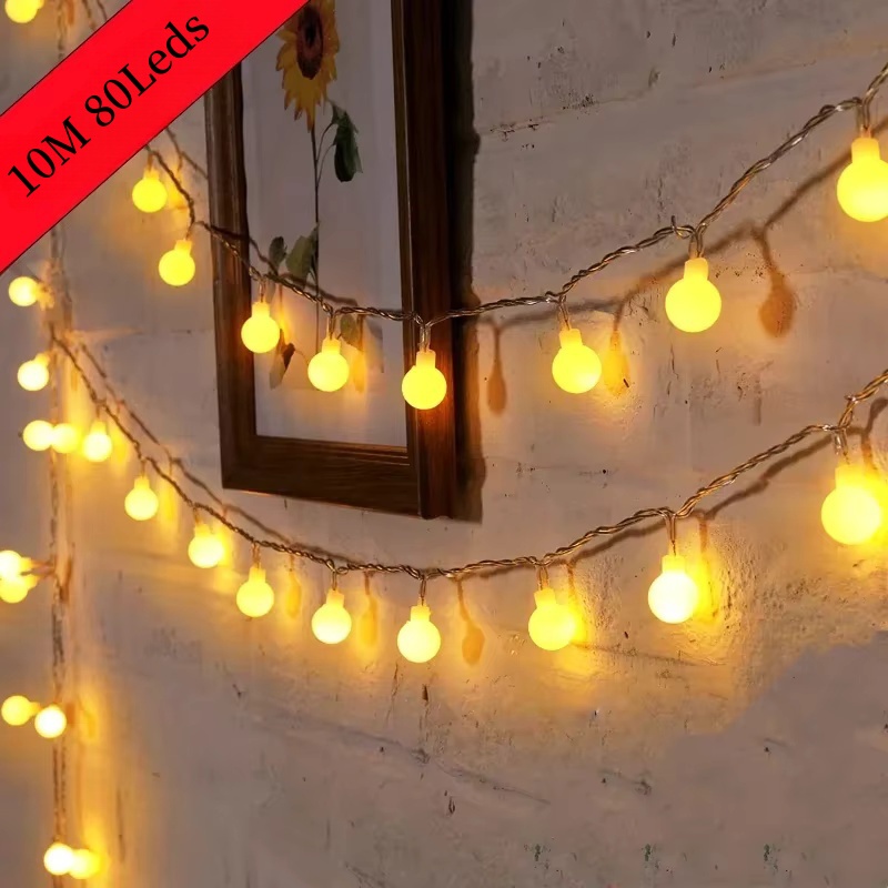 Outdoor Power For Wedding - USB-/Batteriebetriebene Lichterketten, Globus-Lichterketten, wasserdichte Außenlampe, Hochzeit,