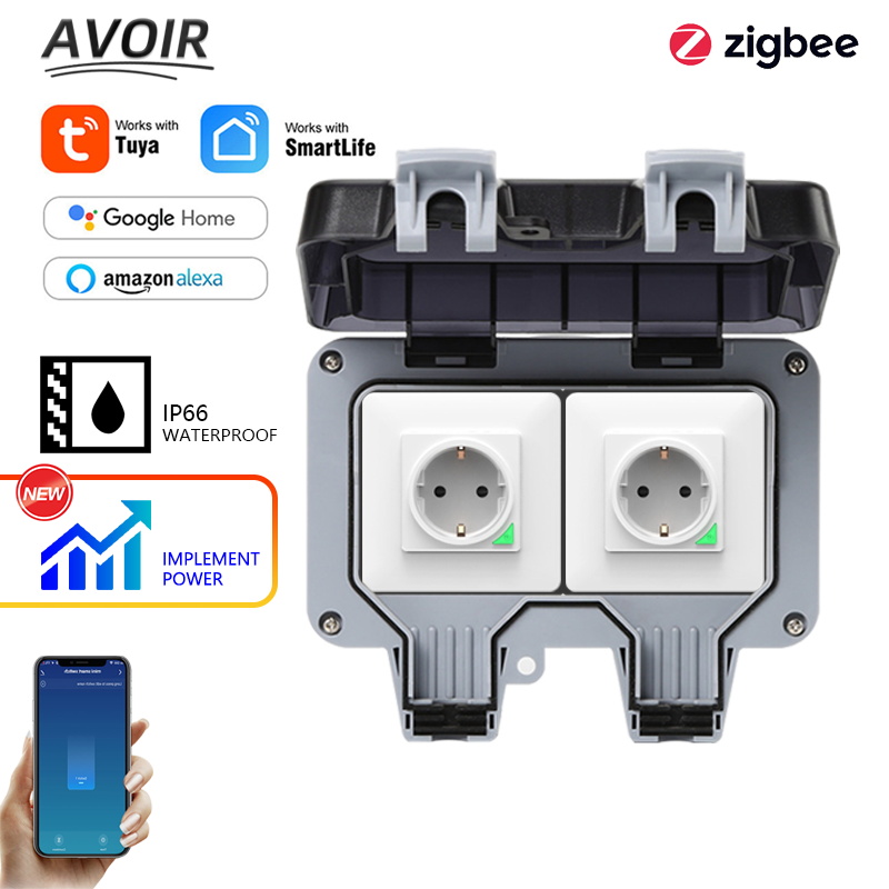 Outdoor Power Distribution Box - Avoir Tuya Zigbee Steckdosen IP66 Wasserdichte
