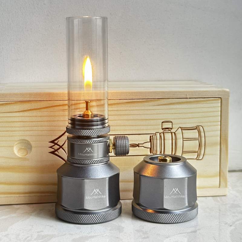 Outdoor Power Heater - Camping-Gaslampe, tragbar, klein, zum Aufhängen, Glas-Gaslaterne,