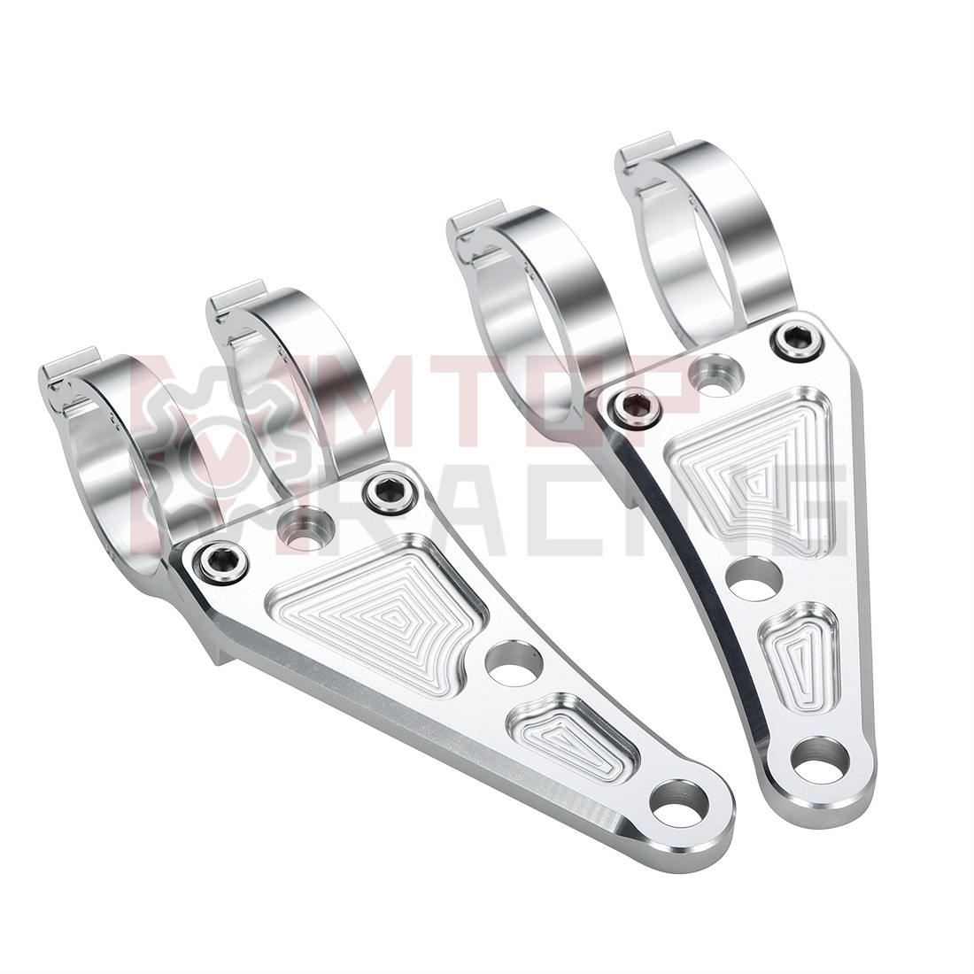 Outdoor Power Xtreme - CNC Motorrad Scheinwerfer Halterung Silber 30mm