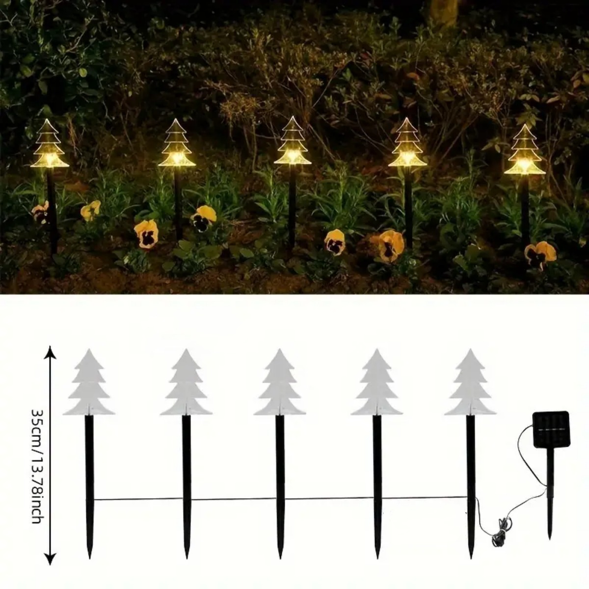 5 Stück Weihnachts-Wege-Lichte – Outdoor Solar Power Xmas Lights Bewertung und Preis