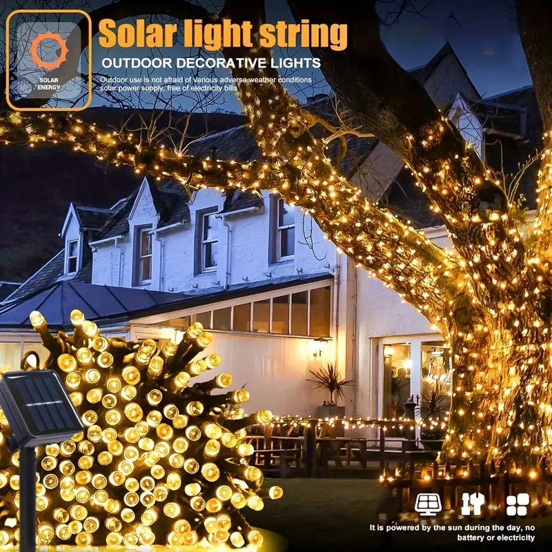 5M-32M LED-Solar-Lichterkette, – Outdoor Solar Power Xmas Lights Bewertung und Preis