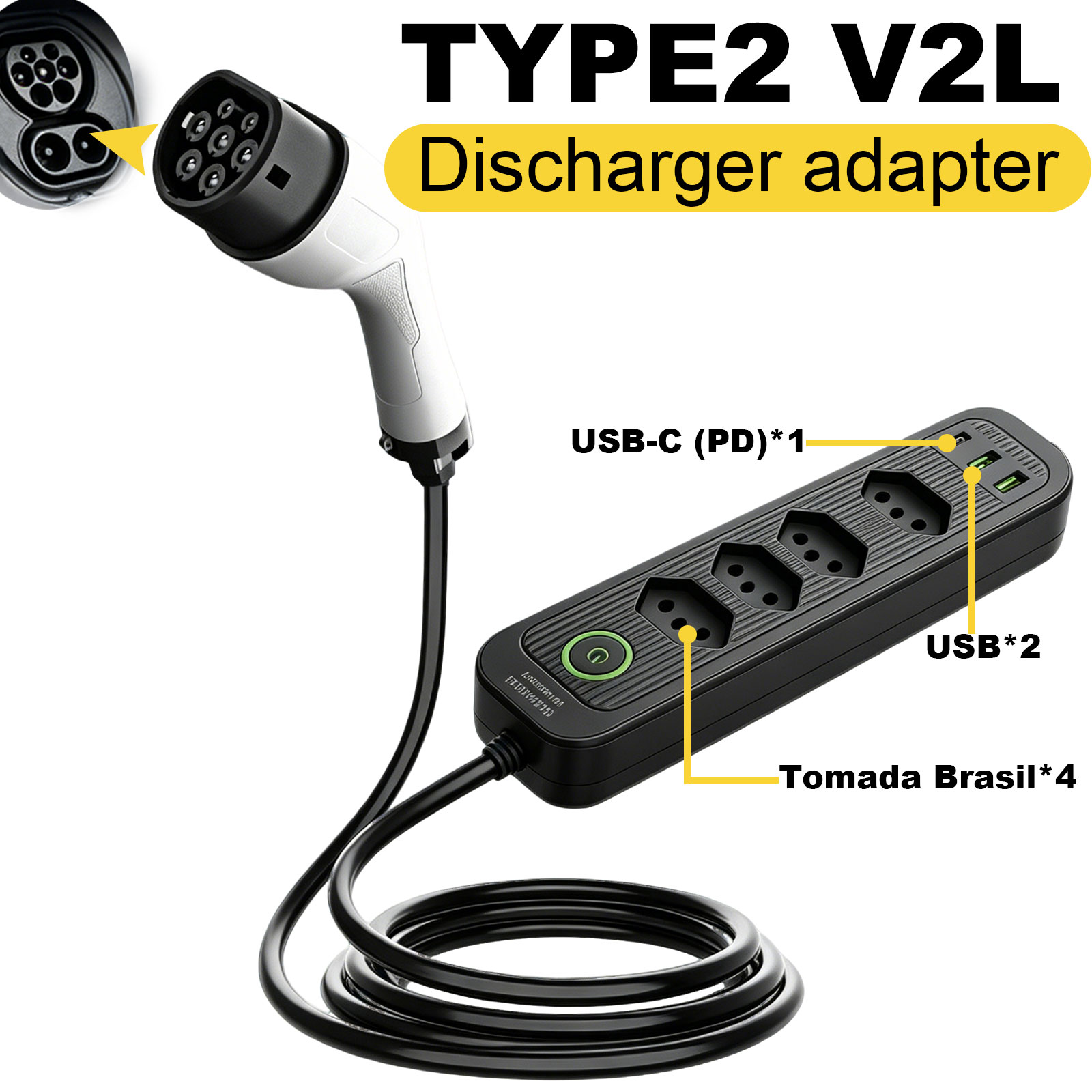 Typ2 V2L Entladeadapter 16A Br – Outdoor Power Hub Bewertung und Preis
