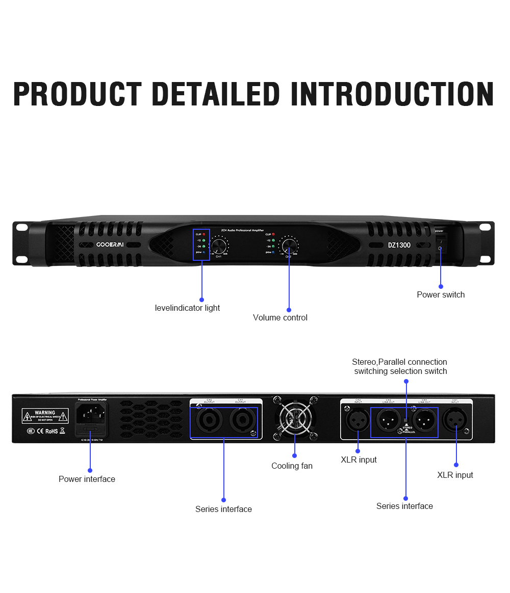 Gooermi DZ1300 1U Klasse D Lei – Outdoor Power Amplifier Bewertung und Preis